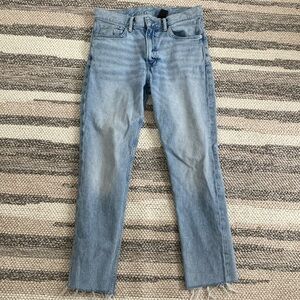 H&M & Denim Slim Light Wash Jeans Distressed at ankles